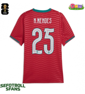 Portugal Nuno Mendes #25 Hemmatröja Kvinnor VM 2026 Kortärmad